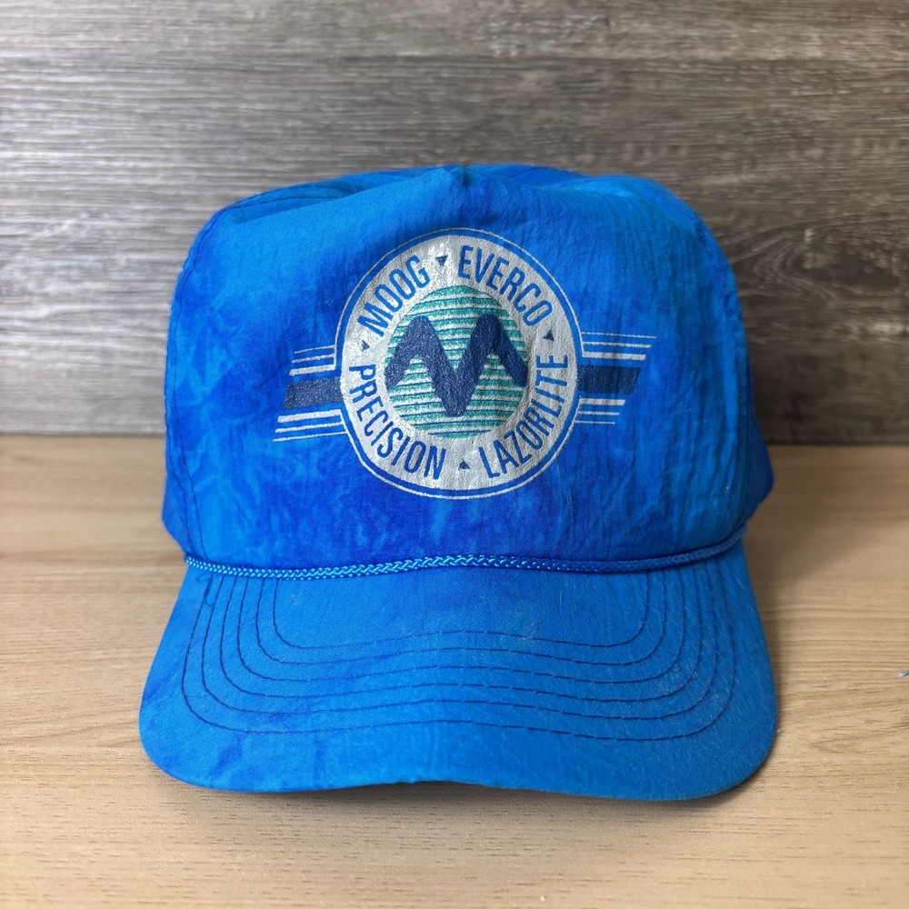 Vintage Moog Everco Hat Cap Snap Back Blue Precision Lazonite Mens 80s